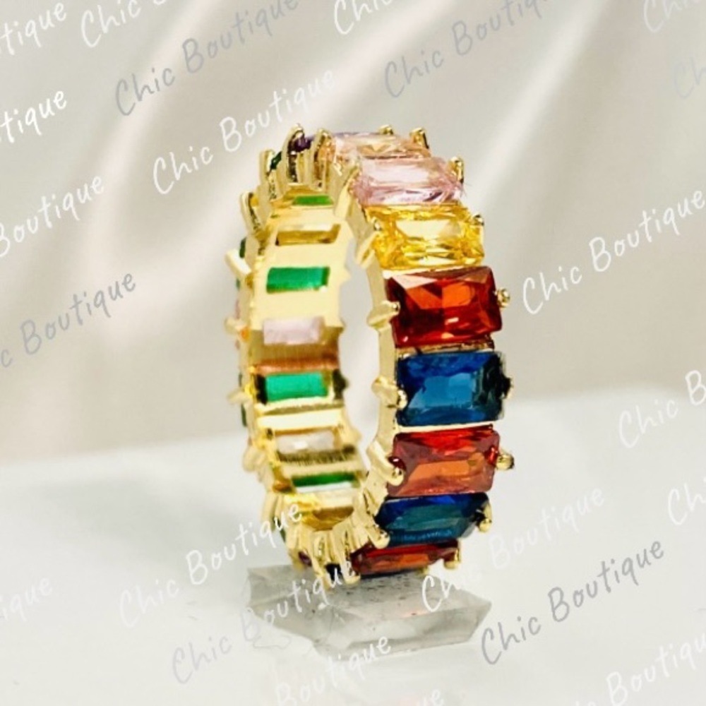 (509) 14k Yellow Gold Sapphire Multicolor Ring